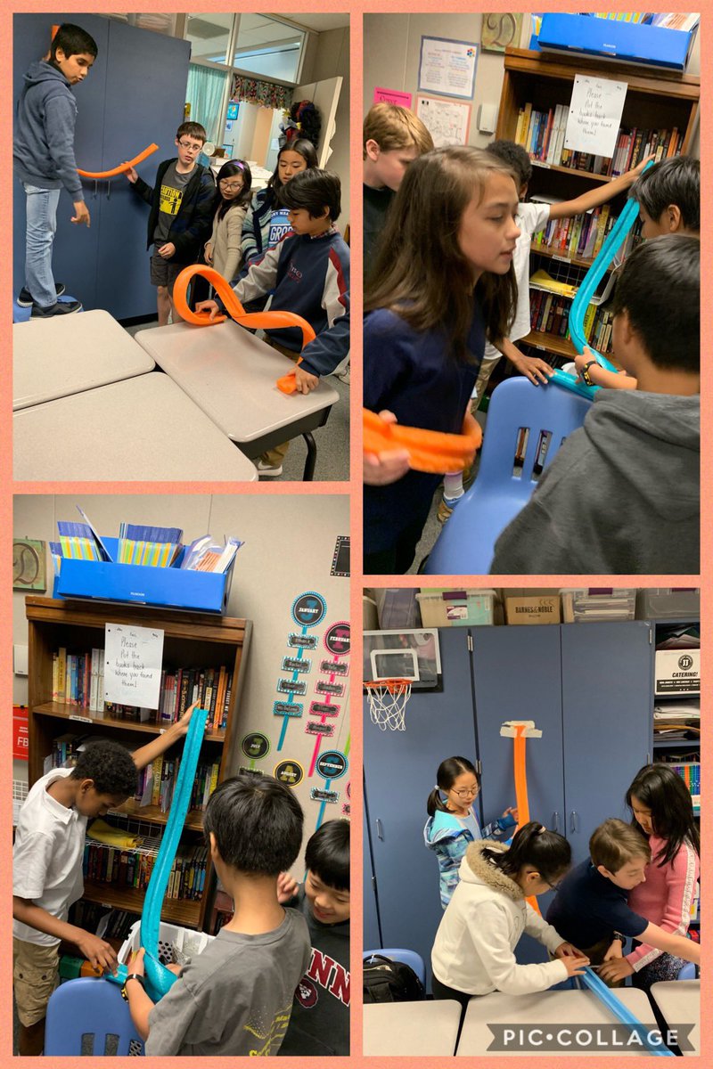 MsDeLome_5th's tweet photo. 1 pool noodle, masking tape & 3 marbles = some awesome roller coasters & #StudentCenteredLearning #KineticPotenialMechanicalEnergy @CME_Tigers #CME5thGrade https://t.co/GfubTnoGb5