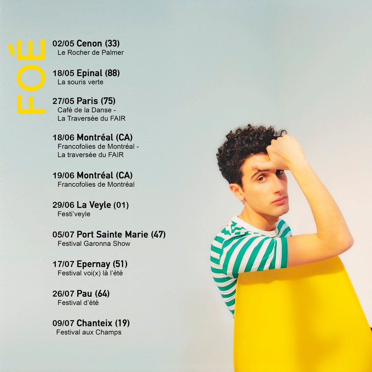 FoeNicolas's tweet photo. On se voit où? 
D’autres dates sont à venir 🌞 https://t.co/kDEiJbdagr