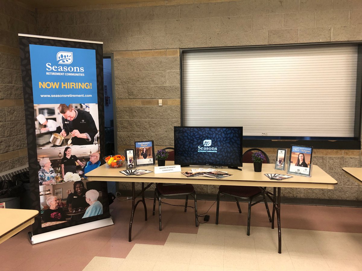 SeasonsRC's tweet photo. Interested in a career in the #retirementsector? Visit our talent booth at the McLean Community Centre in 
@TownOfAjax. We will be there from 1:30 to 4:30 pm. #NowHiring #employement #jobseekers https://t.co/v8GIQ8VzeC