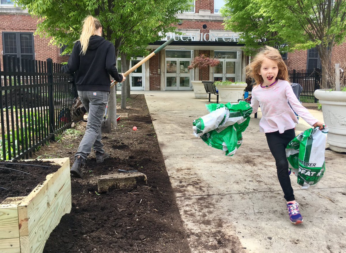 LangleyDCPS's tweet photo. Hooray! The 9 raised beds are full of compost. Thank you to @dawn_madura @mrprealty @foodprintsdc Julia Hedlund and Jeff Miccolis for preparing the garden for Langley students. #eckingtondc #bloomingdaledc #langleyelementary #garden #kids #healthyeating @dcpublicschools https://t.co/yUaAlPrdve
