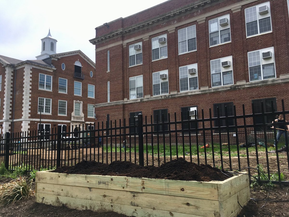 LangleyDCPS's tweet photo. Hooray! The 9 raised beds are full of compost. Thank you to @dawn_madura @mrprealty @foodprintsdc Julia Hedlund and Jeff Miccolis for preparing the garden for Langley students. #eckingtondc #bloomingdaledc #langleyelementary #garden #kids #healthyeating @dcpublicschools https://t.co/yUaAlPrdve