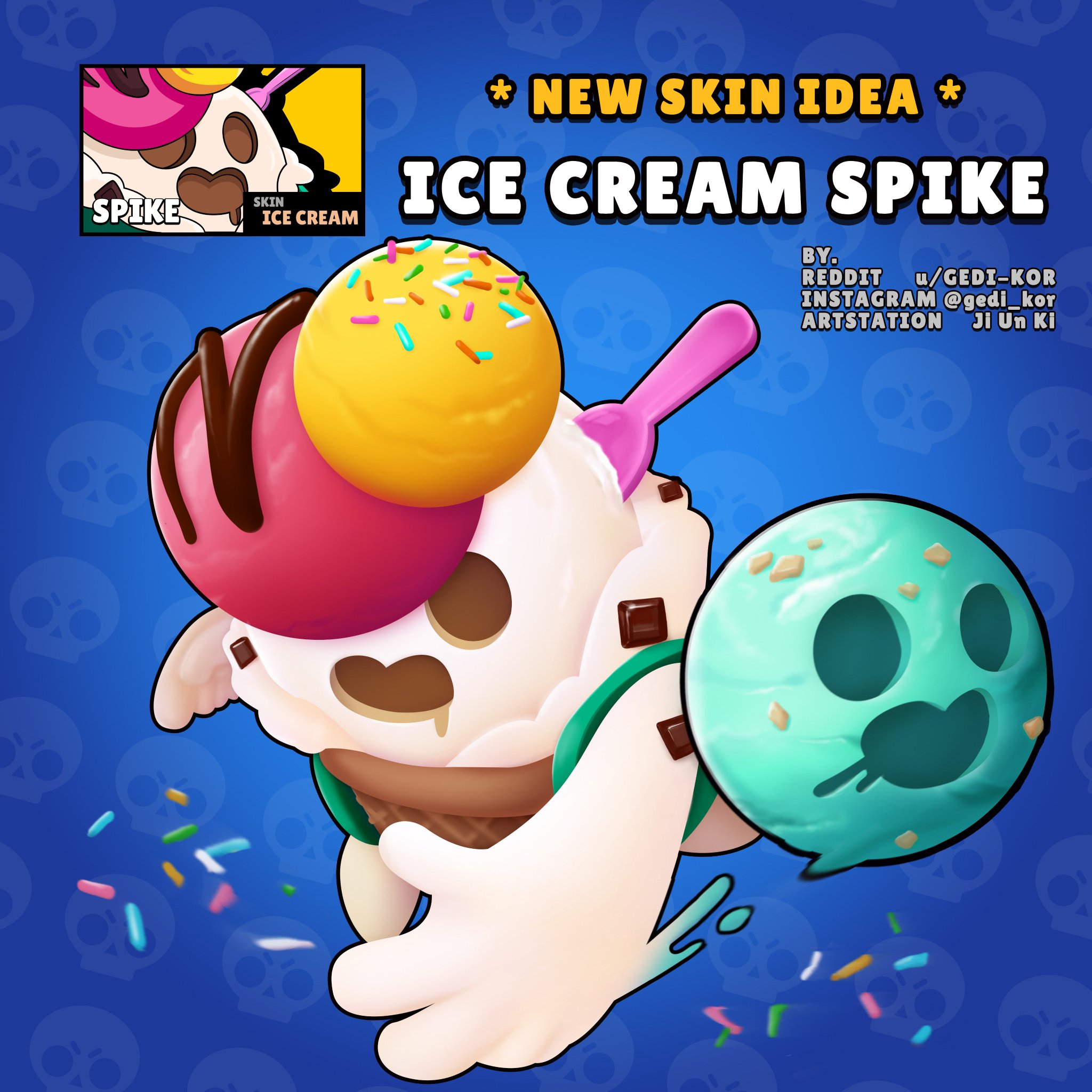 Gedi On Twitter Skin Idea Arcade Shelly Pro Spike Ice Cream Spike 13th Fri El Primo Brawlstars Supercell Skindesign Gameart Https T Co 3pr1k99lbj - gedi kor brawl stars shelly