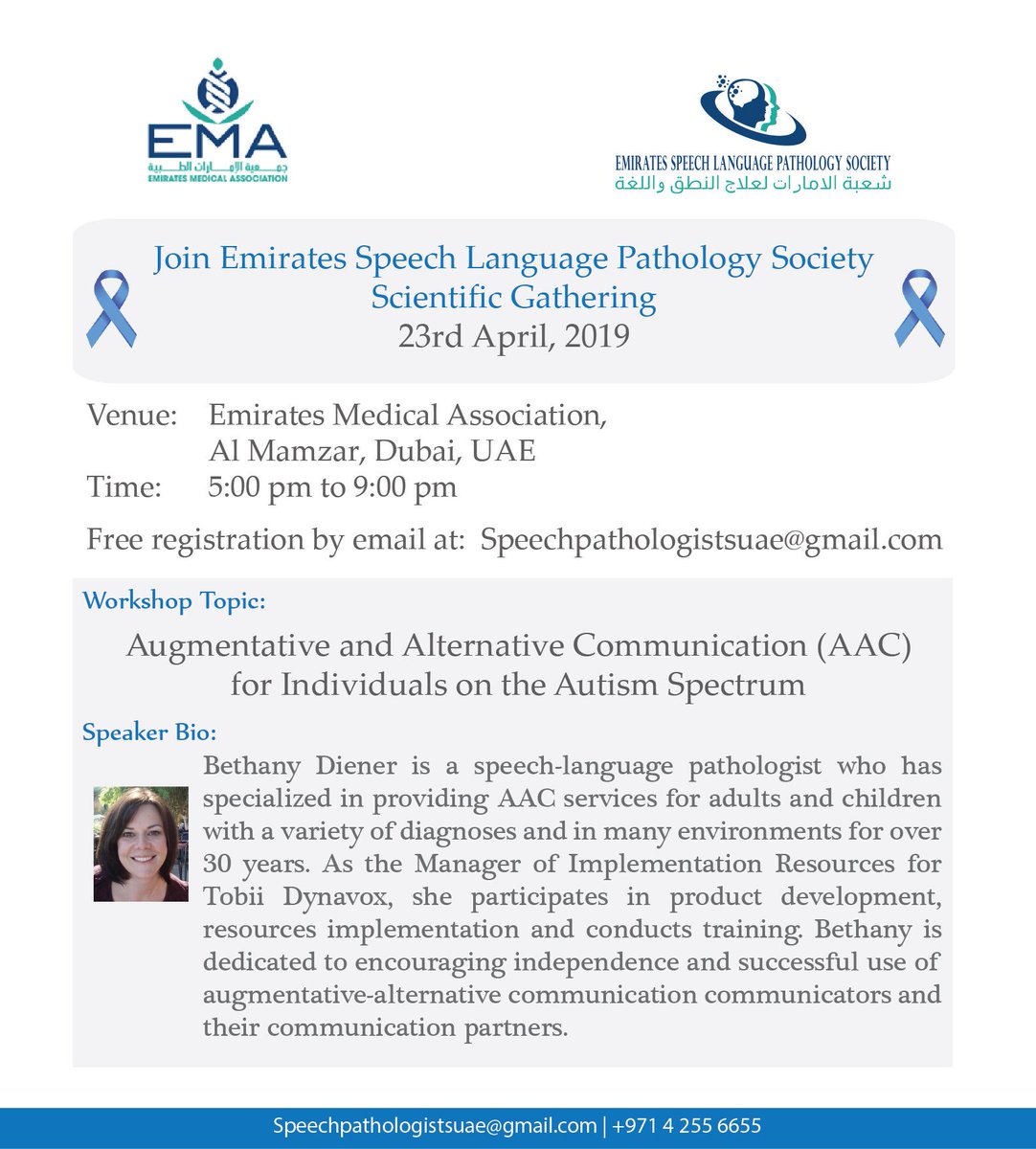EmiratesSlp's tweet photo. Register NOW and join us next week! #AAC #autismawareness #autismspectrum #awareness #ESLPS #uae #abudhabi #dubai https://t.co/MdVTPUHfTV