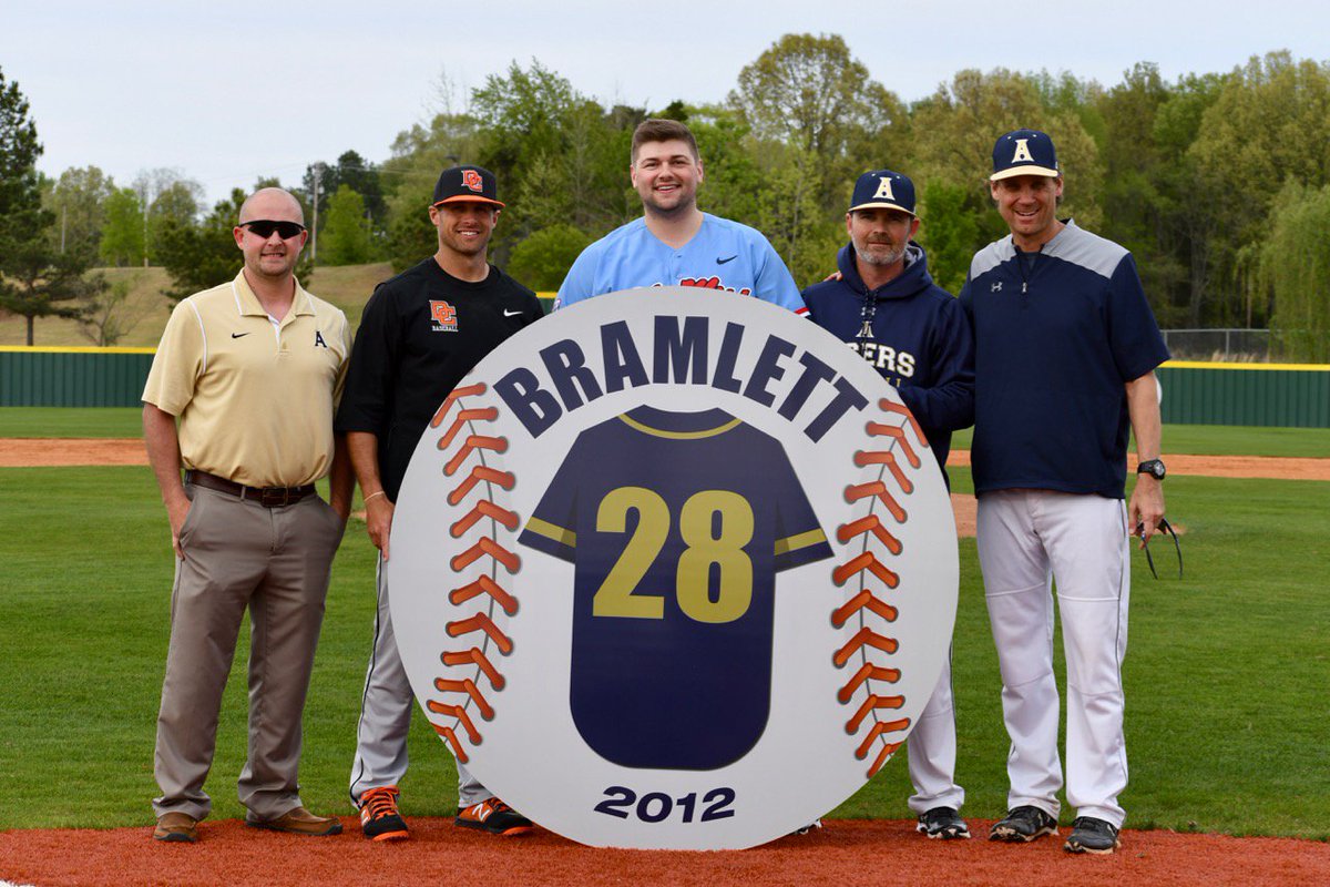 ACS_System's tweet photo. .@TigersAHS alum, former @OleMissBSB pitcher, and MLB draftee @bradybram21 is the first person to be inducted into the @ahstigersbb Hall of Fame! Brady is more than deserving of this honor! More: https://t.co/WkQllrMx4Q #ATownSports #ArlingtonSchools #baseball @memphispreps https://t.co/X1zXAt2nJF