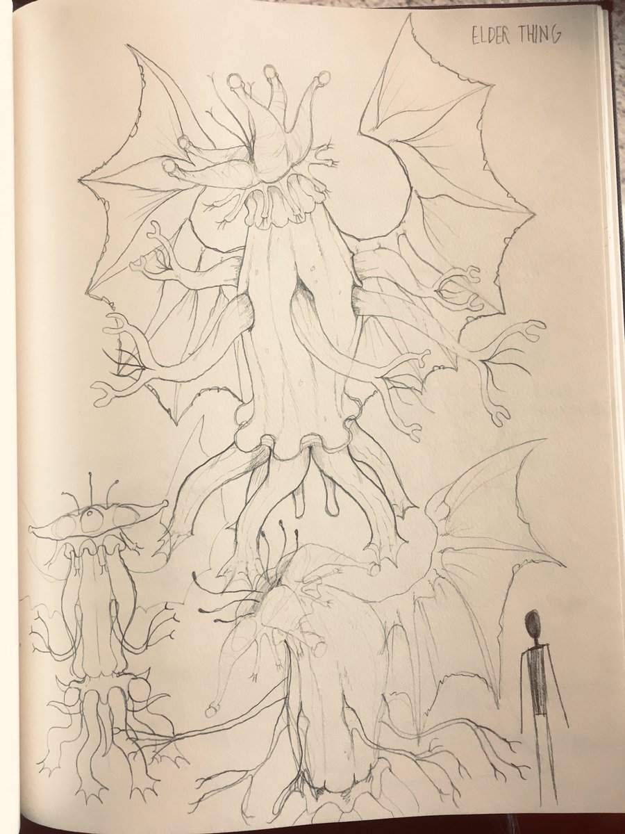 Finished Mountains of Madness the other day and drew some stuff