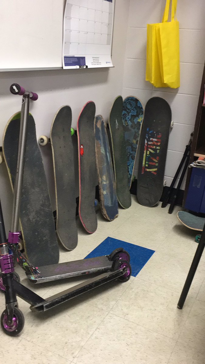 ArmstrongYYC's tweet photo. Ms. Fullerton’s Skateboard Storage. @SJAM_Mustangs #wearecbe #yycbe https://t.co/AfM1X76k2k