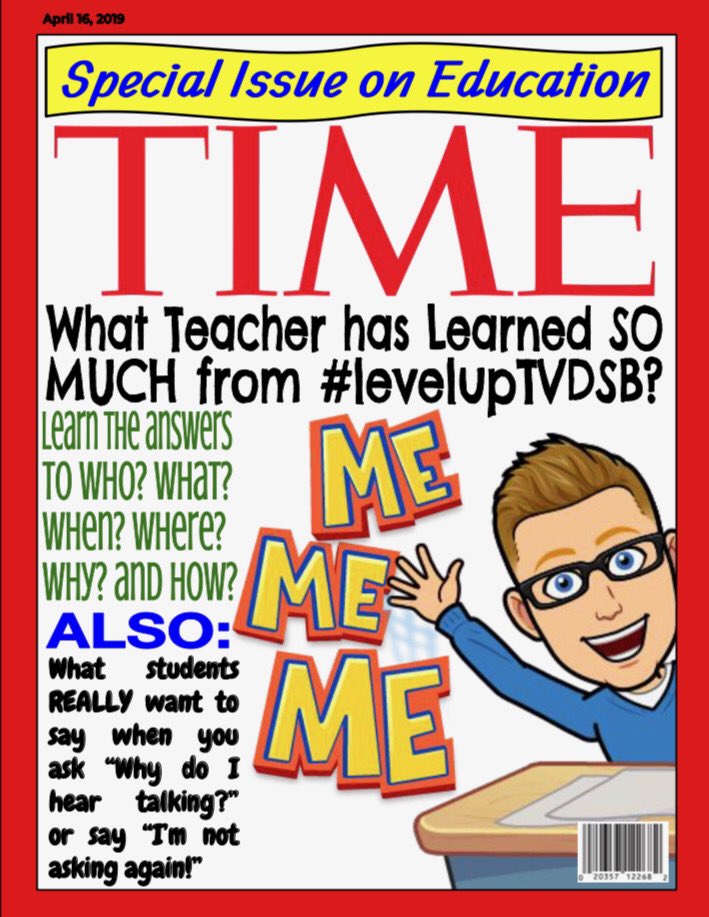 hey_jarnold's tweet photo. Today’s tech challenge through #LevelUpTVDSB involves an introduction to Google Drawings. I used a magazine cover template to create this! @central_public @TVDSB @Bitmoji #TVDSBtech https://t.co/7UsH9VIXCA