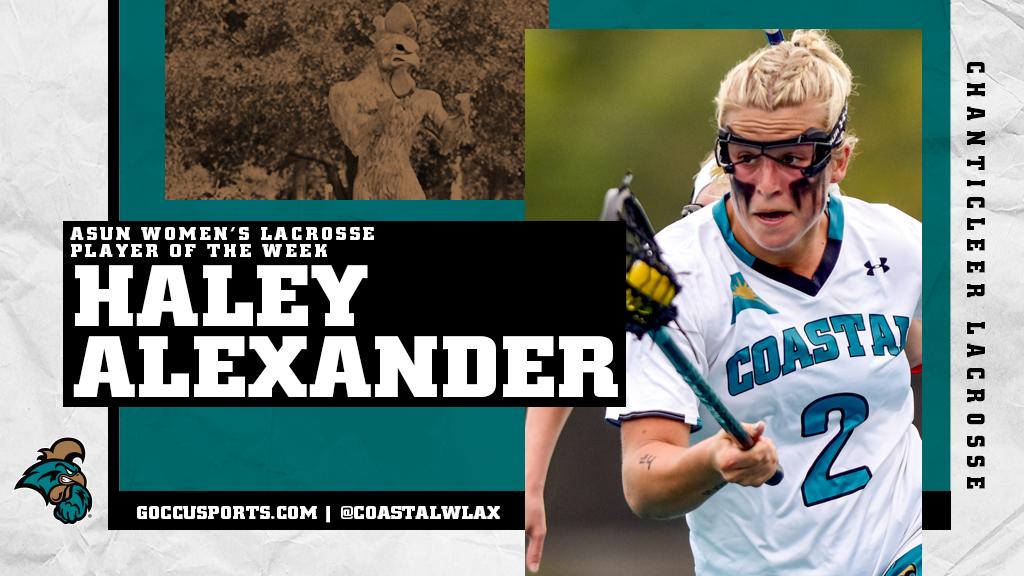 CoastalWLax's tweet photo. Congrats to Haley Alexander on getting her 3rd ASUN Player of the Week honor!! https://t.co/VtKKdd6WJ8