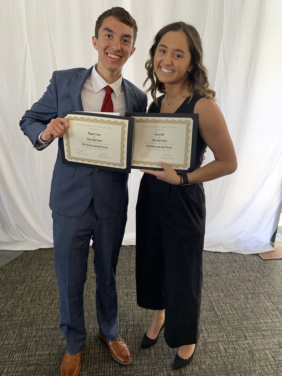 SHSFalcons's tweet photo. Congratulations to Murphy Corum and Gracie Neff for representing Staley as graduates of the @northlandregion Youth Leadership program! @NKCSchools @StaleyNews https://t.co/0jzxt8qqXE