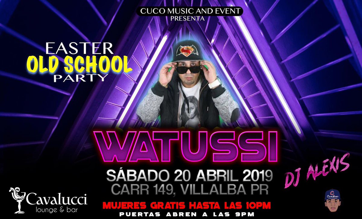 Cavalucciloung1's tweet photo. !OLD SCHOOL PARTY!
🎤WATUSSI
🔊DJ ALEXIS

Dale pal pisoo que aqui nadie esta dormioo..🎶🎶🎶🔊 

•HAPPY HOURS DON Q &amp; Shots🍻🍻🍻
•ENTRADA $5

•maxima seguridad 

TE ESPERAMOS🔊🔊🔊🍻 
#WATUSSI #DJALEXIS #CAVALUCCI #Notequedesfuera #OLDSCHOOLPARTY https://t.co/HFu4d0QUco