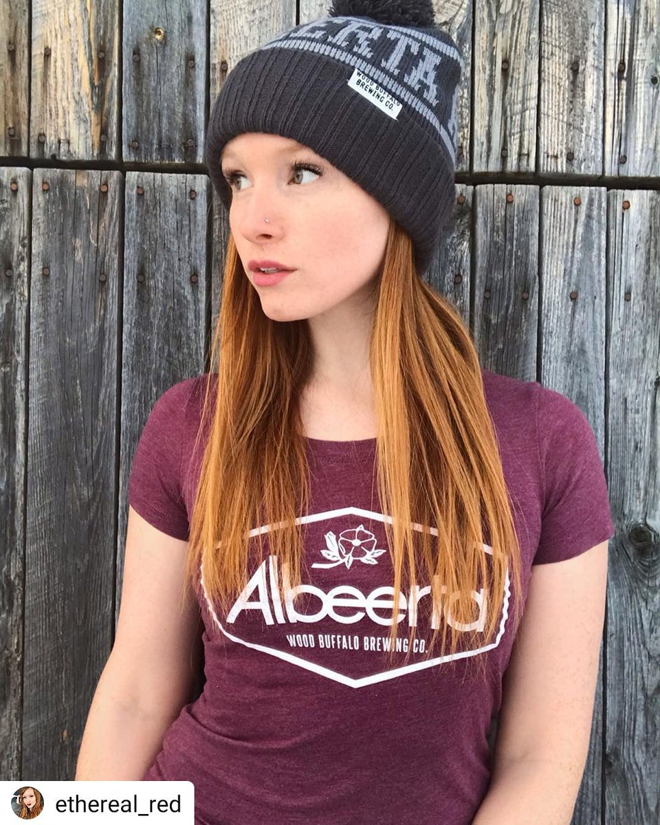 WoodBuffaloBrew's tweet photo. @ethereal_red looking stunning in our #Albeerta tee and toque. Join us for a pint and shop our apparel selection while you are at it!

#wbbc #woodbuffalobrewingco #albeerta #ymm #fortmcmurray https://t.co/BNzVpmkOlJ