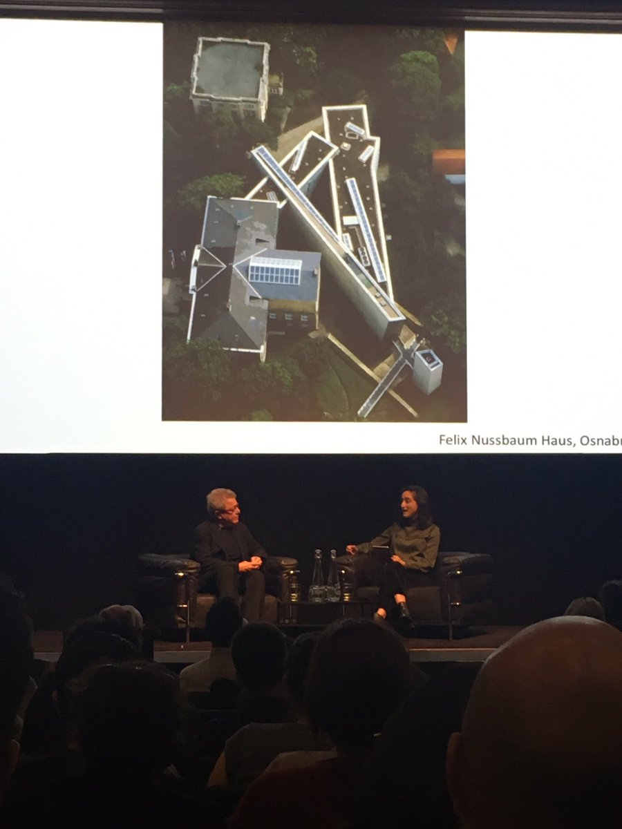 Daniel Libeskind at RIBA. Discussion opening with a comment on the Notre Dame fire, of course. #RIBAvitra