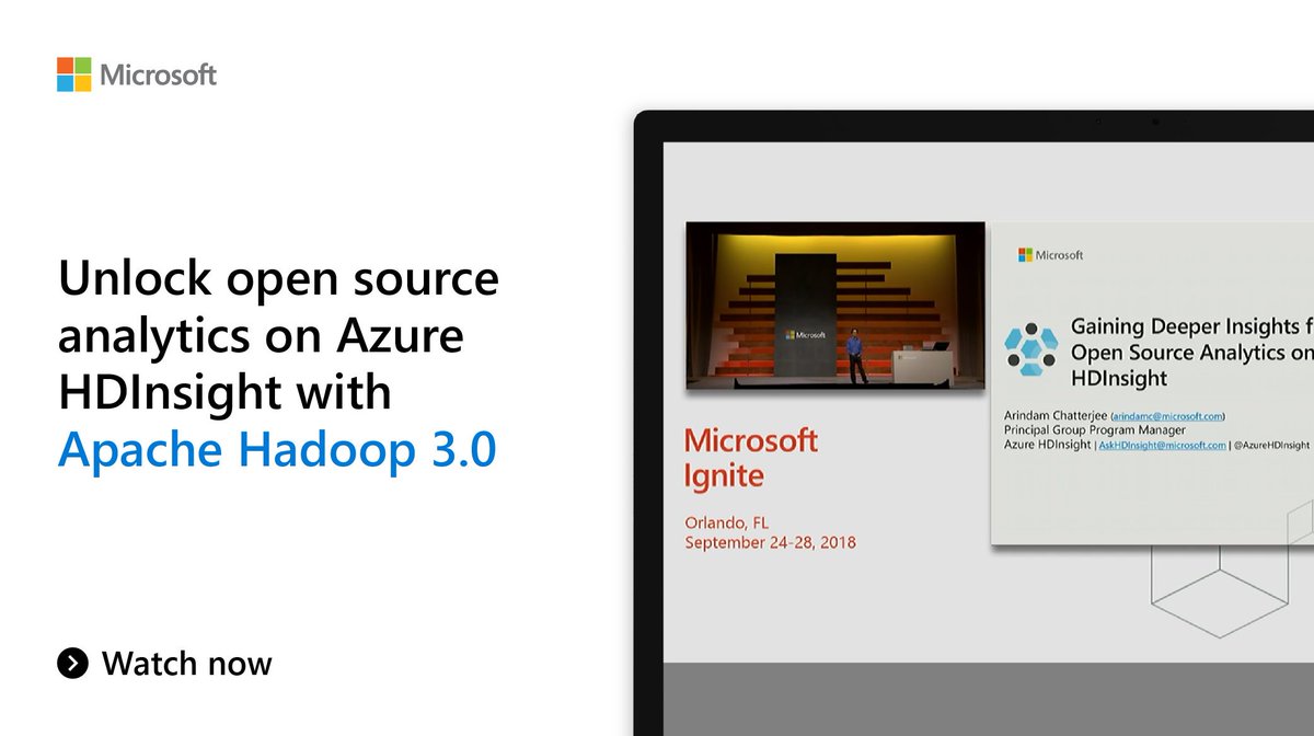Azure's tweet photo. Gain deeper insights using #OpenSource analytics on #AzureHDInsight, with the latest improvements from #ApacheHadoop 3.0: https://t.co/mDMqzYiQ1O https://t.co/4xzrx2X4nD