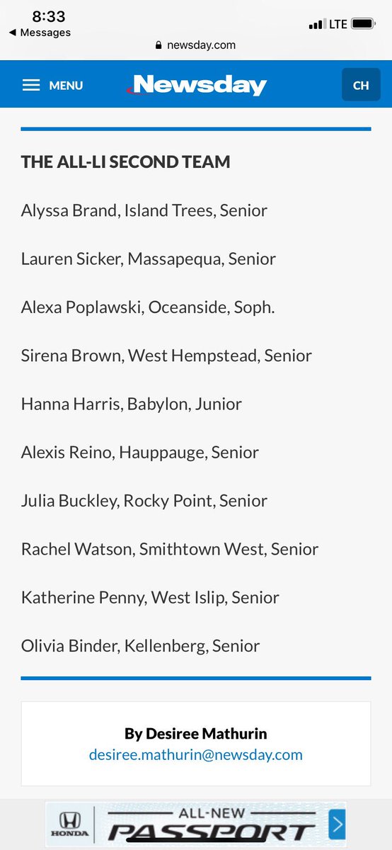 So proud of our own Hanna Harris for making the All-LI second team!! 🧡🖤