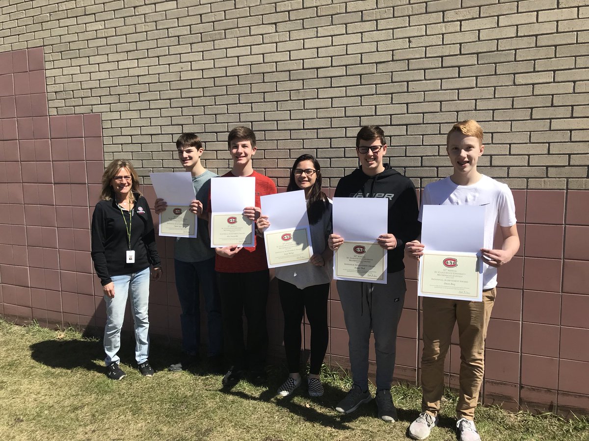 38rudy's tweet photo. #SRRMS Ss took 4th out of 33 schools in this year’s @SCSU math contest! These Ss places in the top 5%! 34/714; 24/714; 12/714; 6/714; and 13/497 #GREATJOB #GOODH2O #MIDDLESTRONG @isd47 https://t.co/eR55GiJ7kw