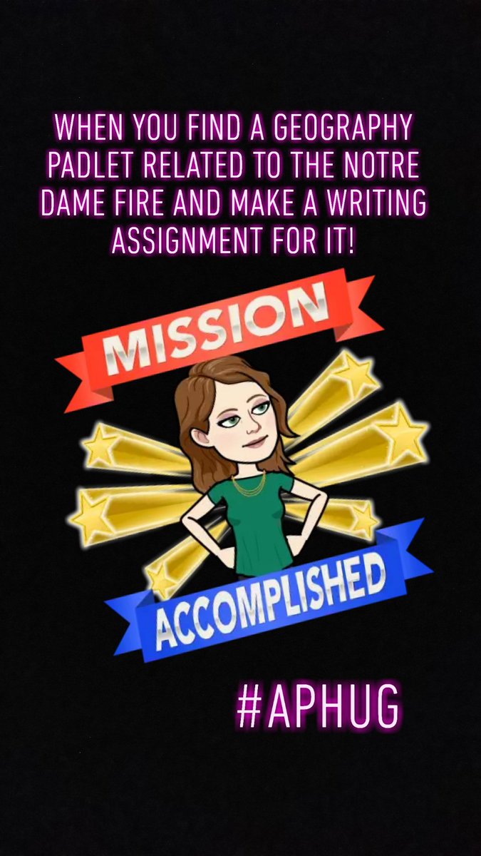 MrsDStewart's tweet photo. When current events and your content collide we must write and reflect because "Geography is everything and everything is geographical!" @padlet #aphug #teamsocialstudies #apteacherlife #socialstudies #NotreDameFire #sensofplace #culture @spatialshark https://t.co/h0PyjWX4Ev