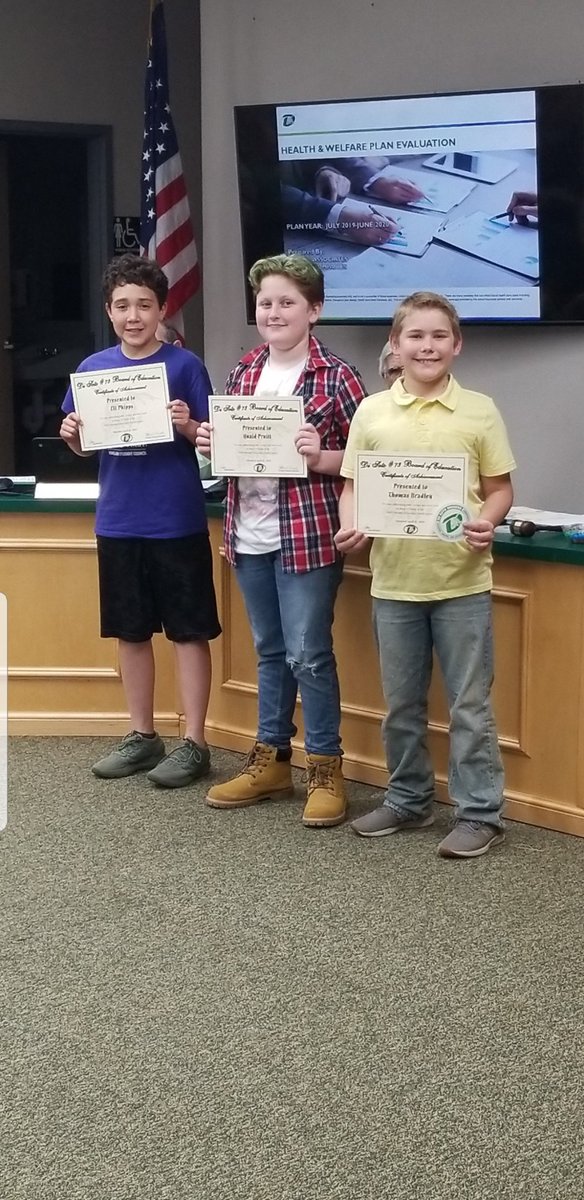 KidwellJenny's tweet photo. Winners of the Vineland speech contest! Eli, Quaid, and Thomas! @DeSotoVineland @DeSoto73 #ds73boeapr19 https://t.co/laA9SE9iCA