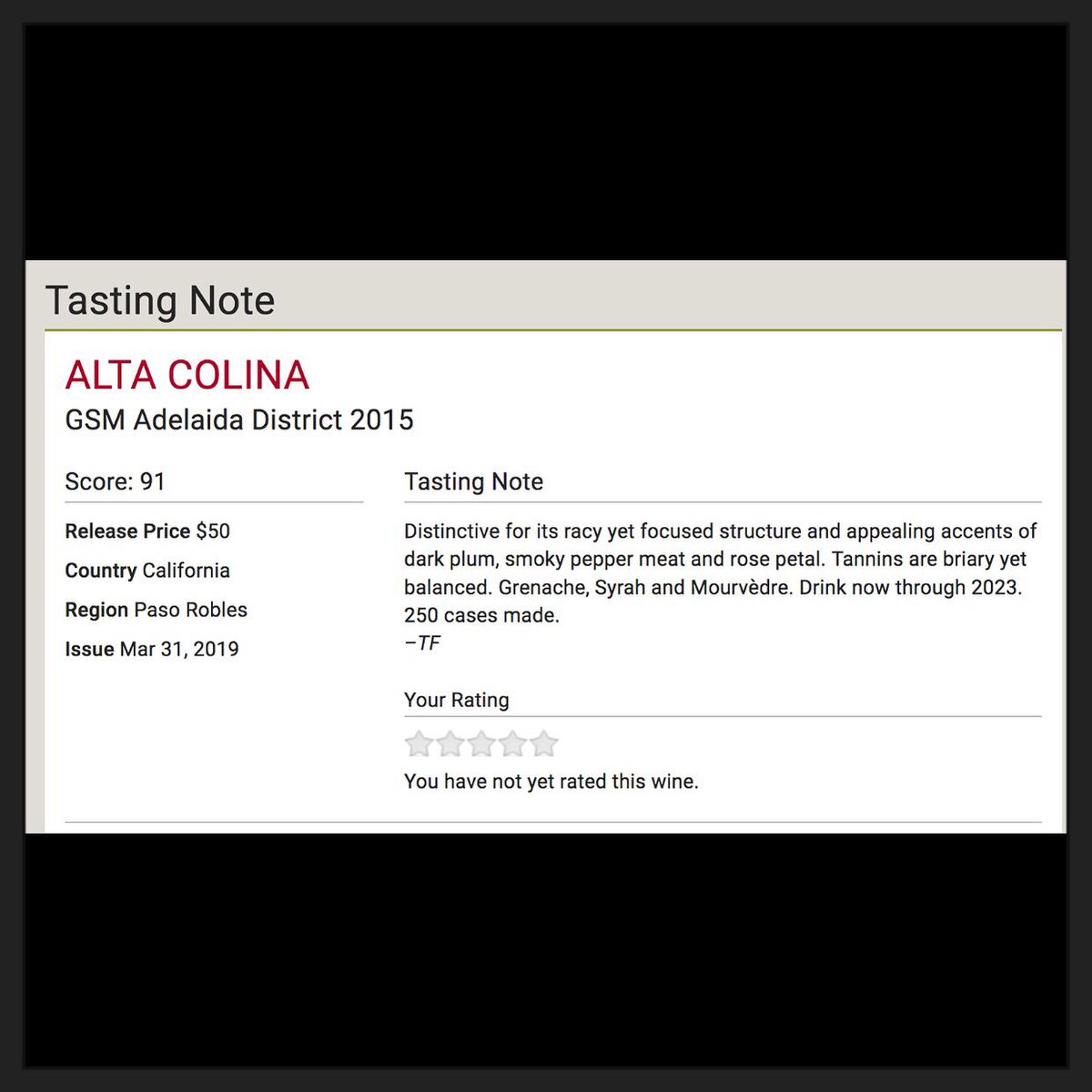 AltaColina's tweet photo. Aw shucks Wine Spectator! Thanks for spreading the Alta Colina word...

#winespectator #90pluspoints #altacolina #pasowine https://t.co/ZaxqHmNgt8