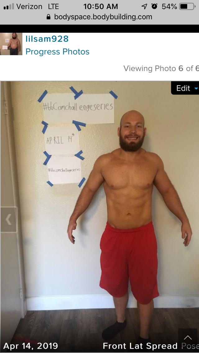 CTease19's tweet image. This is amazing after 90 days of tough workouts and strict diets I have lost a total of 59 lbs and more then half my body fat percentage is gone. I have never felt better and been more excited for the days to come! #bbcomchallengeseries
@Bodybuildingcom