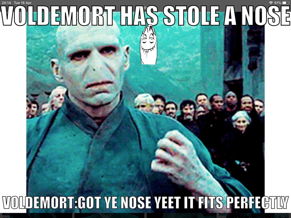 harry potter memes on X: Good old Voldey finally got a nose   / X