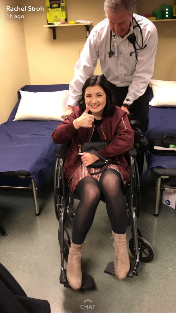 tessaxschmitz's tweet image. I went to a Halsey concert, and there were two stages. She popped up on the stage closest to me, so I tried to hop a chair to get even closer. It was a folding chair. It collapsed on my leg. I broke said leg.  #ConcertFail