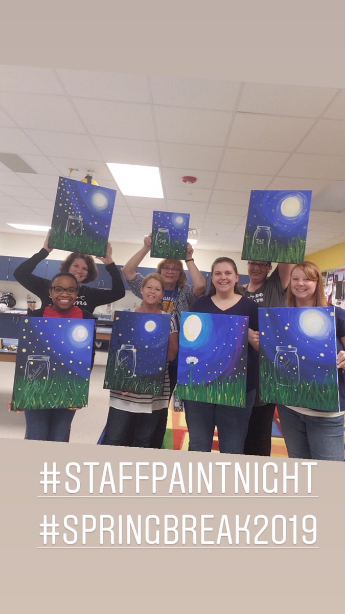 PortersMinions's tweet photo. Friday’s Staff Paint Night. #Believe #SpringBreakKickOff #StaffPaintNight #MonthlyBondingAfterWork #KilbyChampions @teresawoodson8 @mrselliottitc @KilbyTigers https://t.co/OsvuxPWdmi