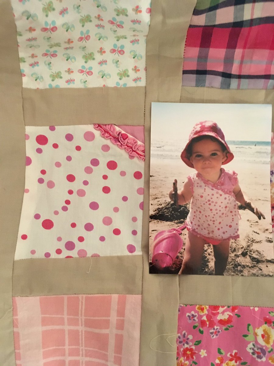 vicnicholas's tweet image. It’s taken me four years but I’ve finally finished the top section of my first quilt. It’s made from my daughter’s baby clothes. It will take another 2 years to complete, ready for me to weep into when she leaves home.