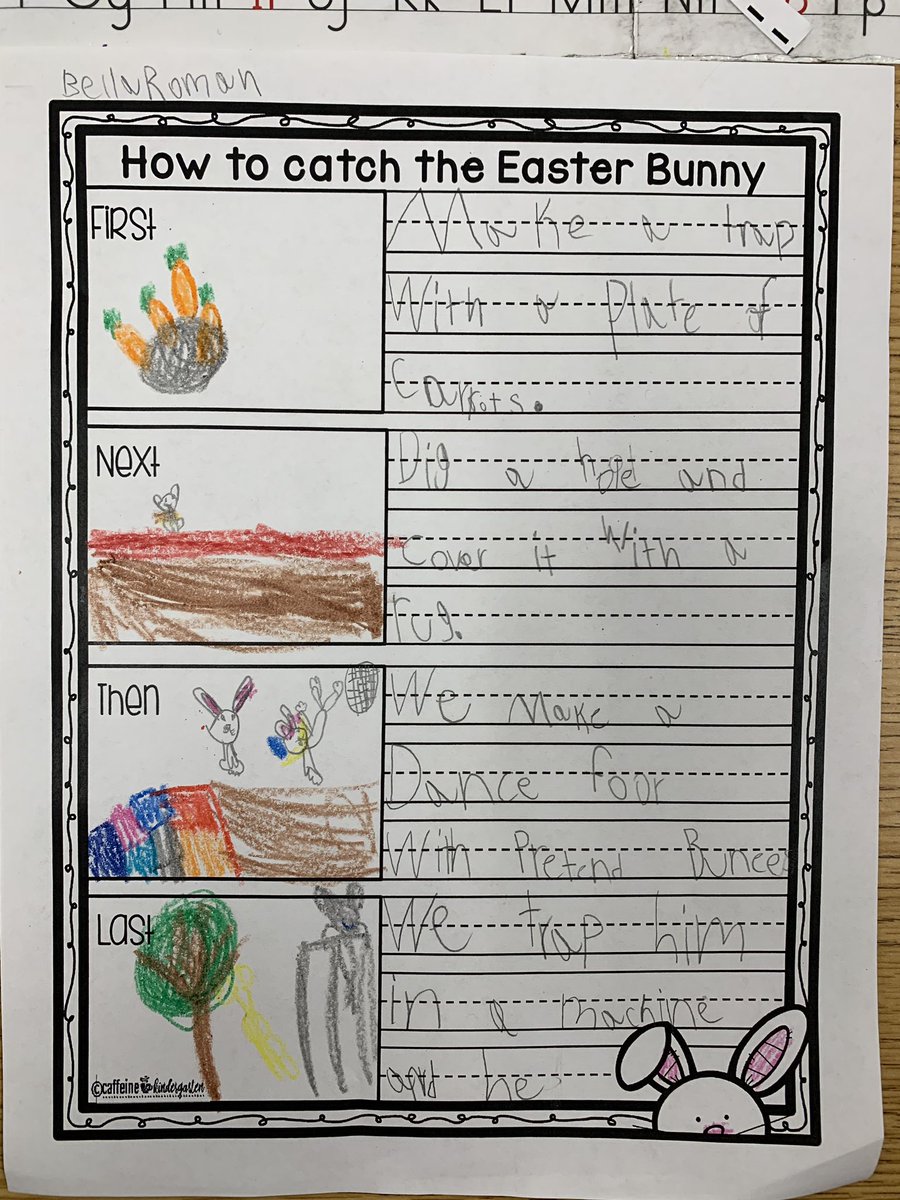 mrsfaske's tweet photo. Today we practiced sequencing events with the story How to Catch the Easter Bunny!🐰📝 https://t.co/QrfIRiw2iO