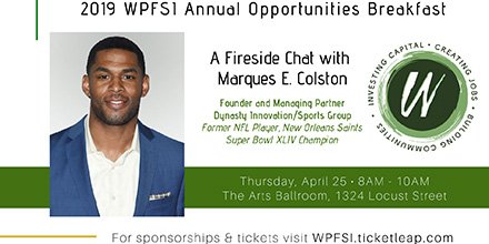 VestedIn_org's tweet photo. Meet former New Orleans Saints, Super Bowl Champion wide-receiver @MarquesColston and more special guests at the #WPFSI Annual Opportunity Breakfast. Info here, https://t.co/zKDnhYCmbb https://t.co/KS0DbkoPwC