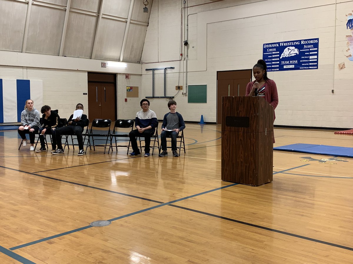 Six 8th Grade finalists read their poems to the grade for the 2020 poetry slam. I truly enjoyed listening to each poet speak from the heart and share their creativity #jsjayhawkway