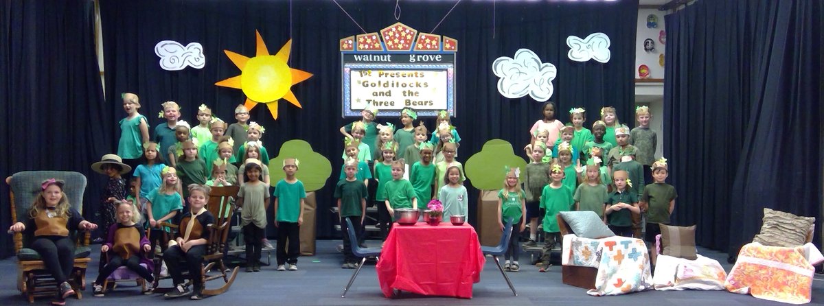 wgexplorers's tweet photo. 1st Grade brought down the houe today with their performance of Goldilocks and The Three Bears! join us for an encore performance tonight at WG! #WGexplorers https://t.co/HBidCLY0as