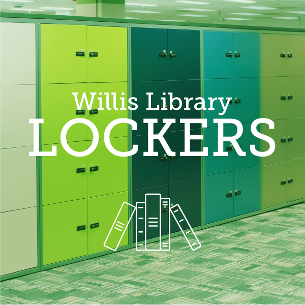 UNT_Libraries's tweet photo. Are you a graduate or doctoral student that needs a convenient place to store your things while you roam Willis Library? Great news! Our latest service is just for you. https://t.co/nkWJMg2CoF https://t.co/lK2pWDomX1
