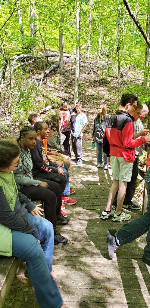 AJLewisga's tweet photo. CBI classes @EHS_Eagles #ncssbethebest enjoyed the sounds of nature and learning on a Charlie Elliott Wildlife Center Hiking Trail this morning. https://t.co/RJdtsBoioP https://t.co/q9vOzmvCkn