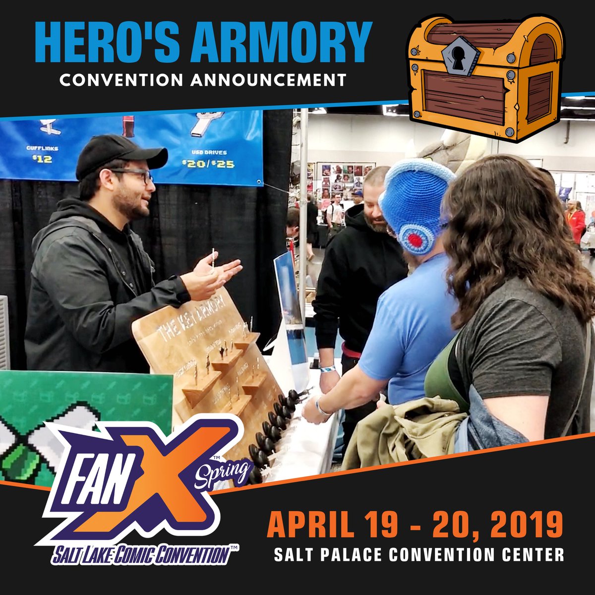 HerosArmory's tweet photo. We are excited to attend @fanxsaltlake this Friday and Saturday at the #saltpalace! Come check out our #swordkeys, #swordtieclips, #bottleopeners & #usbdrives!
#fanx #herosarmory #saltlakecomiccon #saltlakecomicon #comicon #comiccon #thekeyarmory #keyarmory #swordclips https://t.co/kYostf443o