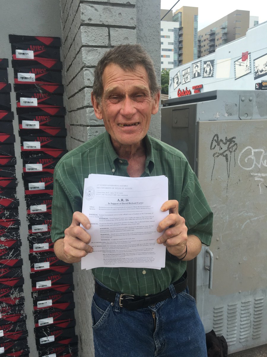 RyanChandlerTV's tweet image. David was unrecognizable today. In the last month he got a haircut, shaved, and borrowed a nice shirt. Today, he visited his first class in decades to speak with a history professor about auditing. 

"Just in time for my 67th birthday," he said.

Making progress. #DegreeForDavid