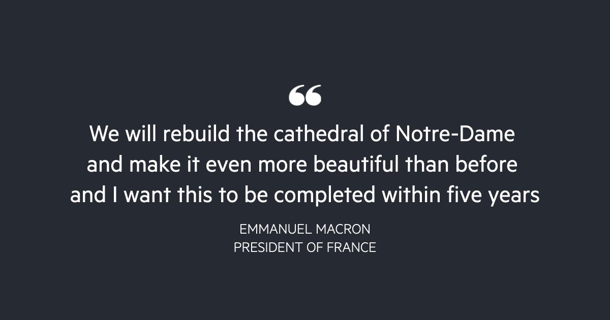 Financial Times On Twitter Despite Predictions That It Could Take Decades To Completely Restore The Notre Dame Cathedral French President Emmanuel Macron Said On Tuesday That He Wants The Reconstruction To Be Completed