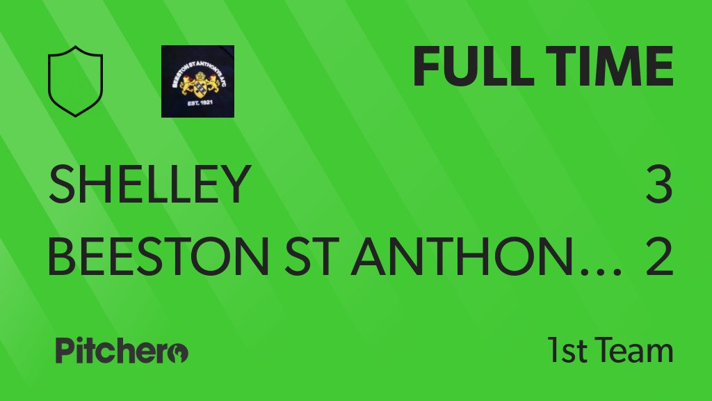 BSAafc's tweet photo. FULL TIME: Shelley 3 - 2 Beeston St Anthony's
#SHEBEE #Pitchero
https://t.co/mY1v4psAT8 https://t.co/TRMzVjYe8N