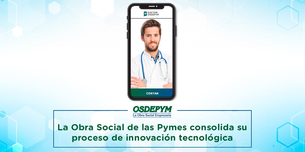 redcame's tweet photo. La Obra Social de las Pymes y sus familias, @Osdepym, sigue ampliando sus servicios basada en la innovación tecnológica con el lanzamiento de “Doctor OSDEPYM”, una App que ofrece consultas médicas inmediatas por videollamada, las 24 hs https://t.co/o90vXIyJhy https://t.co/AzST4M1zLl