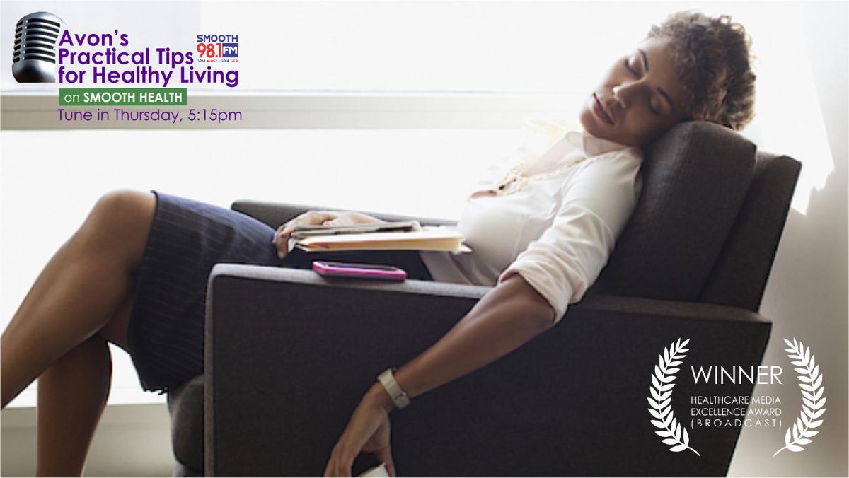 AVONHMO's tweet photo. Why so tired?

Guess what we're discussing this week on @Smooth981FM 
#SmoothHealth #AvonsPracticaltips https://t.co/wr6TykYsk4