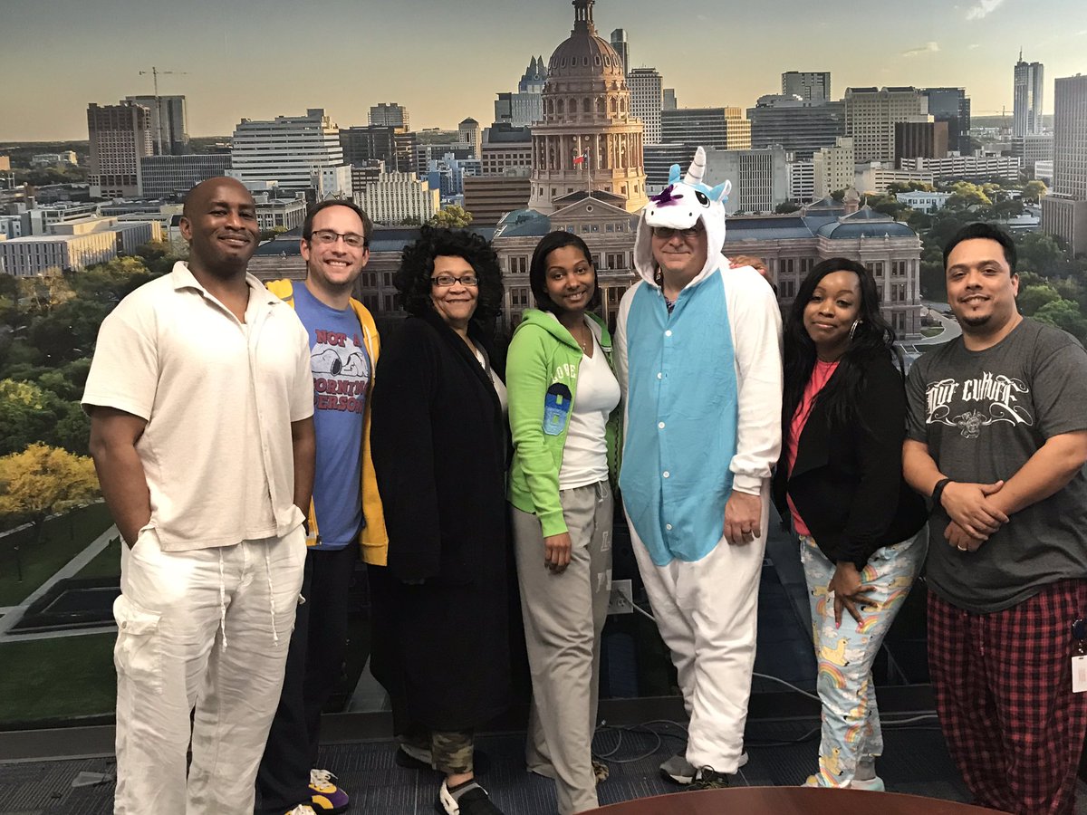 The managers are rocking #PajamaDay today! 

#AwesomeATSD #LifeAtATT <a href="/ATXTeamStorm/">Shaneka Clark</a> <a href="/CJLaBoard/">Carolina Texan</a> @ATXTheOffice @TeamShuriATX <a href="/ma7584Fresh/">Manuel Ayala</a> <a href="/ebaughlers/">Ebaughlers</a> <a href="/Team_Regulators/">Renita Isikuru</a> #Rontourage <a href="/joe_farrell21/">Joe Farrell</a>