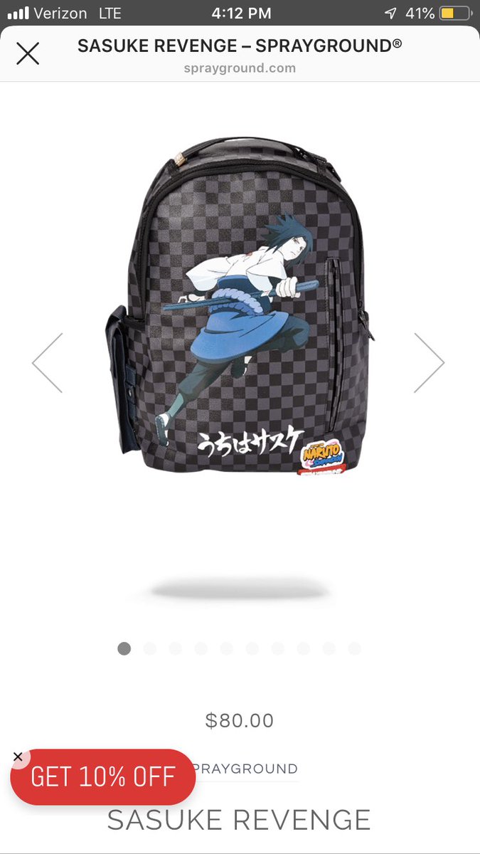 sasuke sprayground backpack