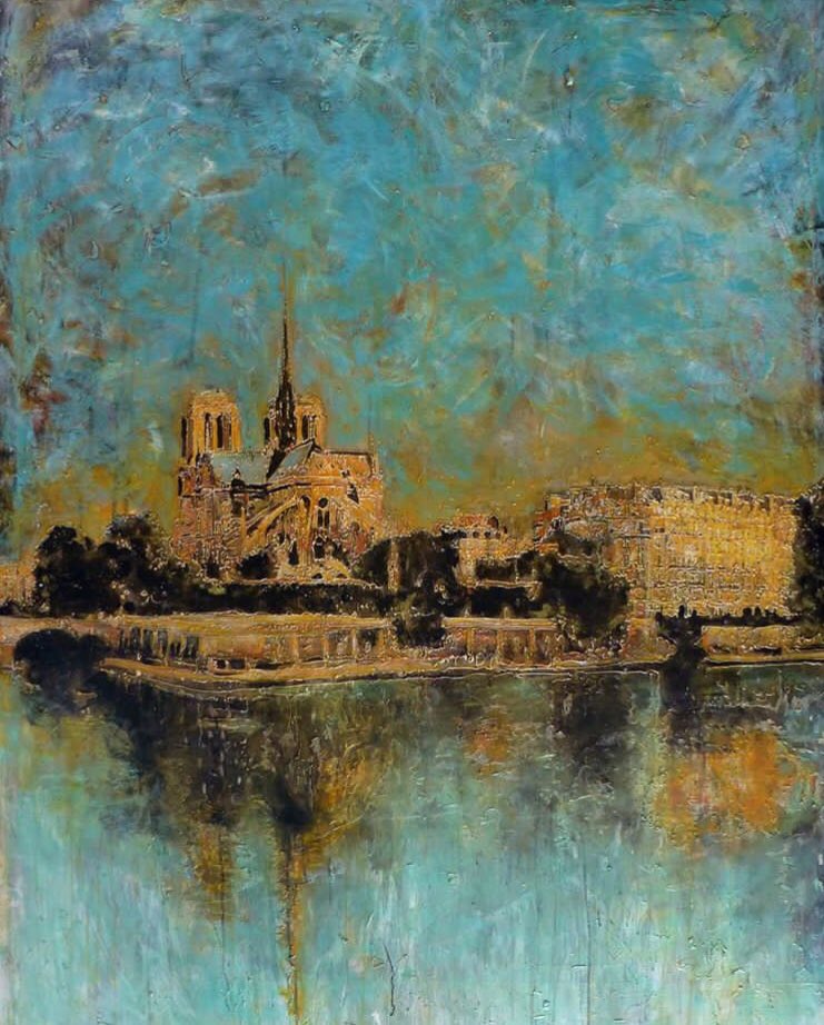 asophielh's tweet photo. #NotreDame immortelle grâce à nos artistes. Toile de Thomaspierre https://t.co/68nempDmZf