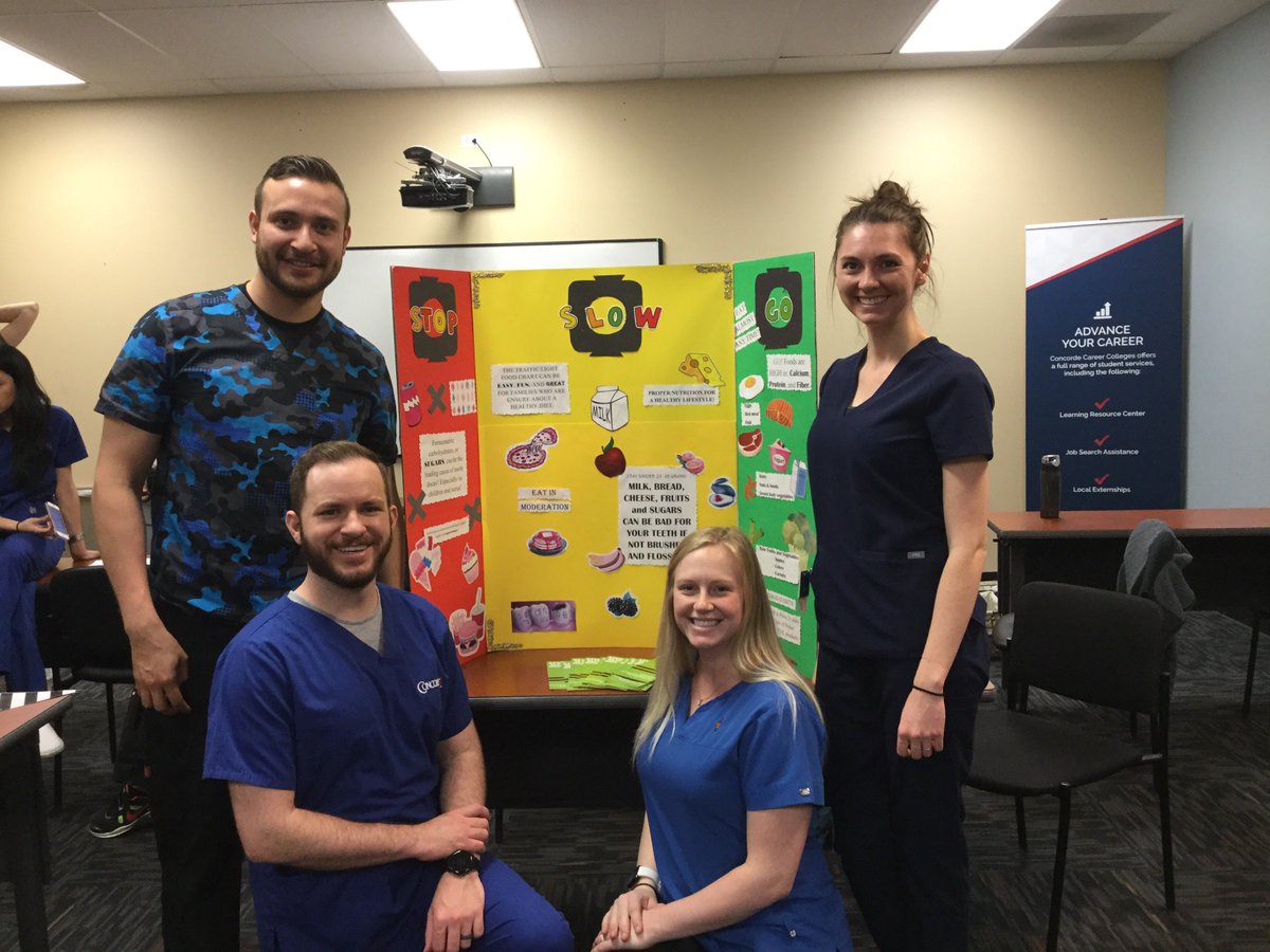 ConcordeCareer's tweet photo. #ConcordeAurora #DentalHygiene seniors present #TableClinics! One step closer to the goal. RT to help wish them success! #OpportunityAwaits https://t.co/0KoKjoNDco