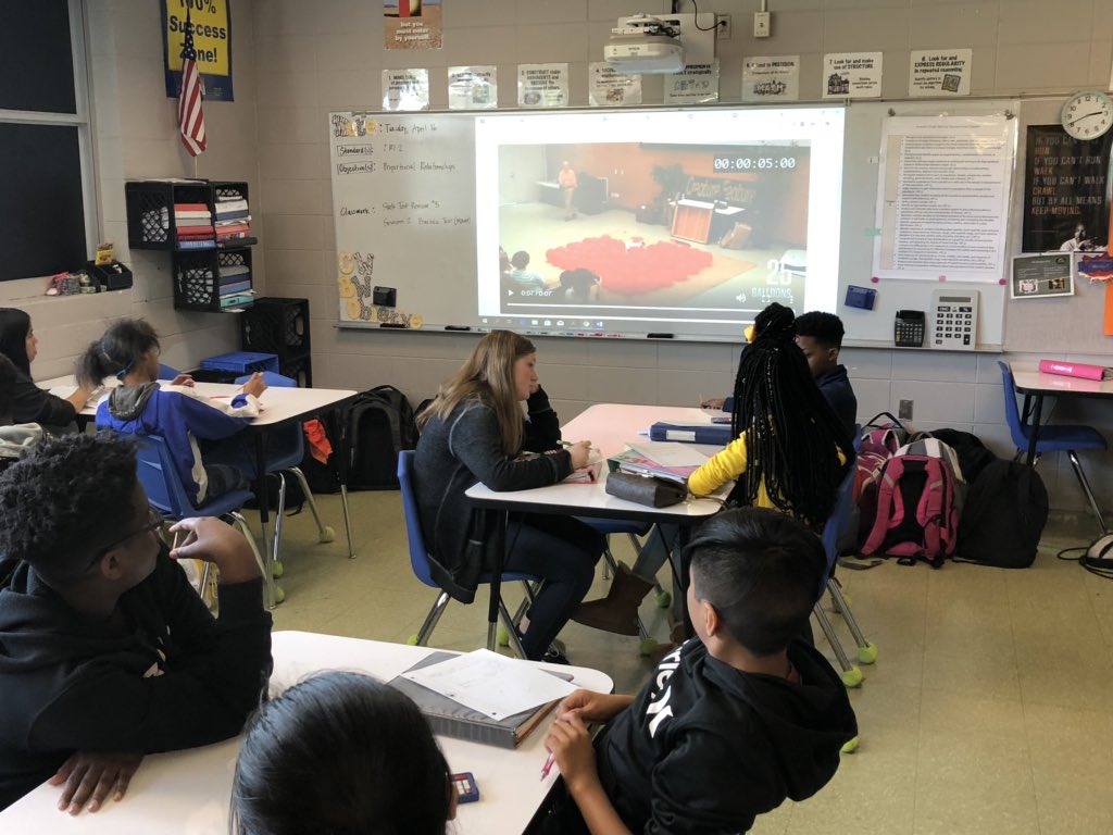 MrBroadway_Math's tweet photo. Trying out one of @ddmeyer βs Three Act Math Tasks in @ErmaLowery10βs classroom at @TweetDCS_SMS today! These students had great discussions about Twinkieβs balloon popping and proportional relationships! #ThreeActMath #NoticeAndWonder #DecideAndDefend #TeamDCS #RaiseTheBar https://t.co/XZYFBXjzcA