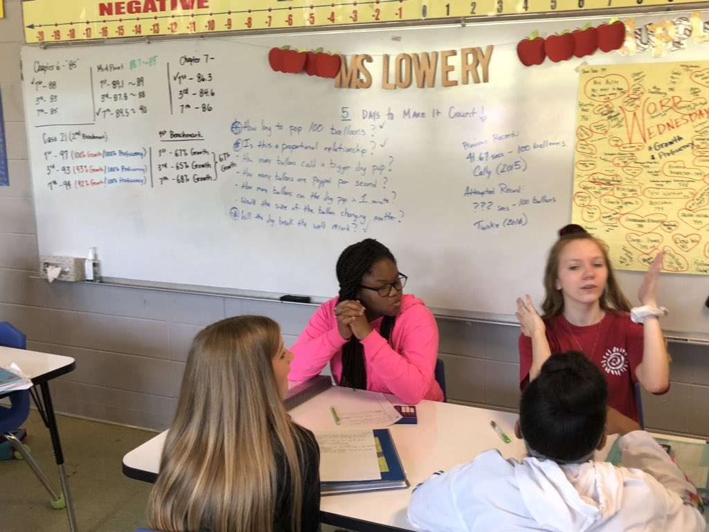 MrBroadway_Math's tweet photo. Trying out one of @ddmeyer βs Three Act Math Tasks in @ErmaLowery10βs classroom at @TweetDCS_SMS today! These students had great discussions about Twinkieβs balloon popping and proportional relationships! #ThreeActMath #NoticeAndWonder #DecideAndDefend #TeamDCS #RaiseTheBar https://t.co/XZYFBXjzcA