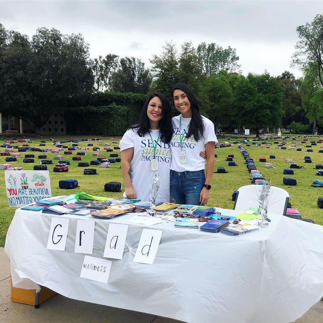ucrschoolpsych's tweet photo. Second year student, Laura, and Third year, Danielle, are on campus spreading suicide prevention awareness. Know the signs. Get help. End the stigma. #sendsilencepacking #suicideprevention #schoolpsychology #naspadvocates #advocacy https://t.co/BxKcj2lRhR