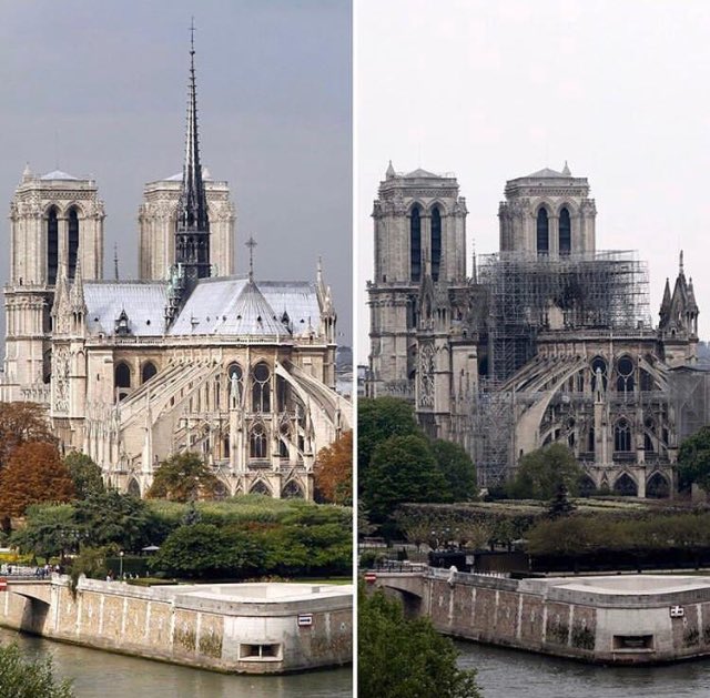 Siglos enteros destruidos en minutos.
#NotreDame