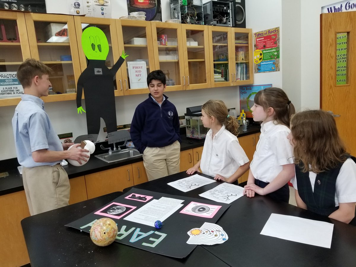 AcademySCI's tweet photo. The Eighth Class scientists shared information on the planets of the Solar System with the Third Class. Each group created an alien that was adapted to life on that planet as a teaching tool. @ash1818 https://t.co/PbGsD1C039