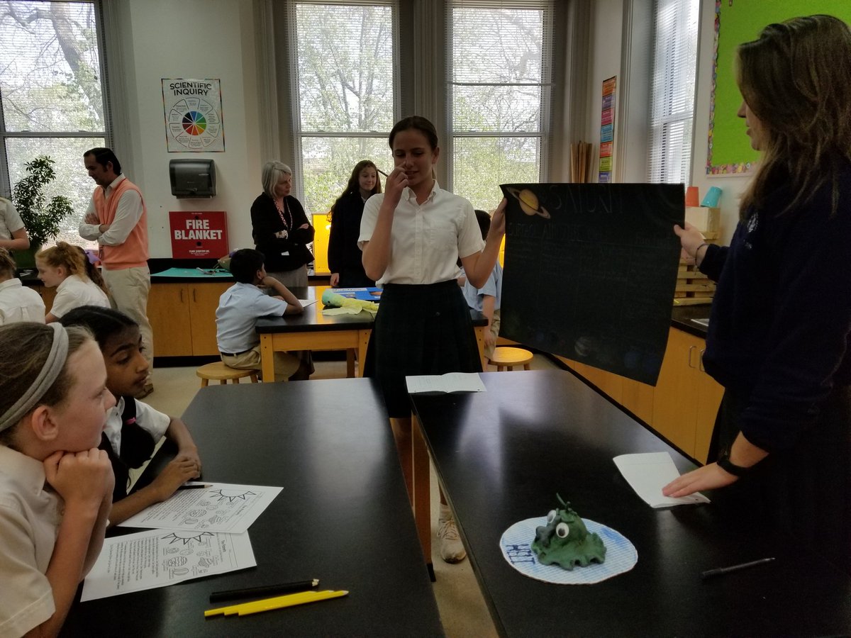 AcademySCI's tweet photo. The Eighth Class scientists shared information on the planets of the Solar System with the Third Class. Each group created an alien that was adapted to life on that planet as a teaching tool. @ash1818 https://t.co/PbGsD1C039