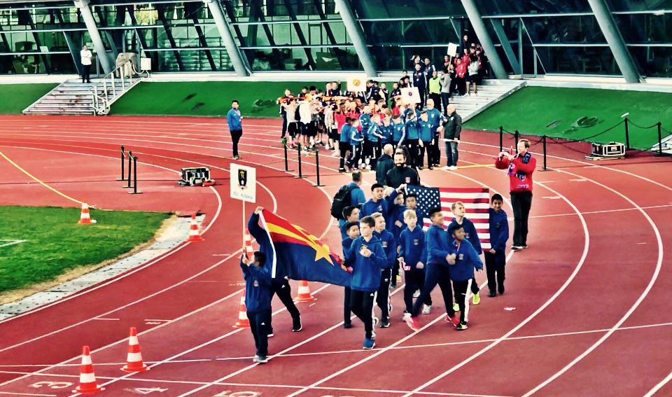 RSLArizona's tweet photo. The Opening Ceremonies of the 2019 Algarve Cup

#AsOne #RSLFamily
#StrongerTogether
#2019RSLAZPortugal https://t.co/sZMqNBVYBl